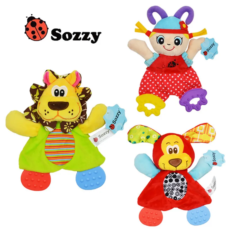 

Sozzy Baby Infant Soft Appease Toys Towel Playmate Calm Doll Teether Developmental Toy Lion Dog