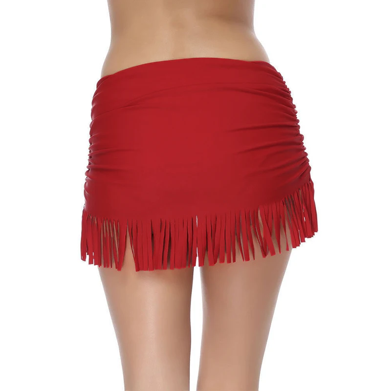 2019 Summer Beachwear Bathing Suit Swim Wear Mini Skirt Womens Beach Tassel Cover Up Skirt Ladies Swimming Trunks With Skirts