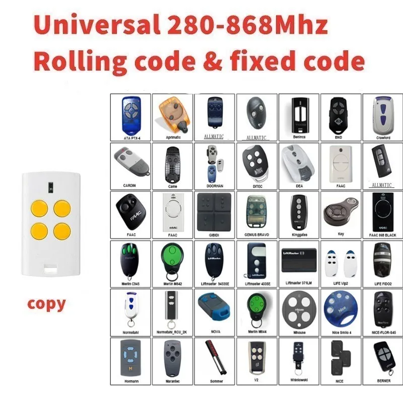

2pcs FOR Key TXB-42R/TXB-44R, SUB-44R Multi-Frequency Fixed & Rolling code Duplicator 315 418 433 868 280-868.35MHz