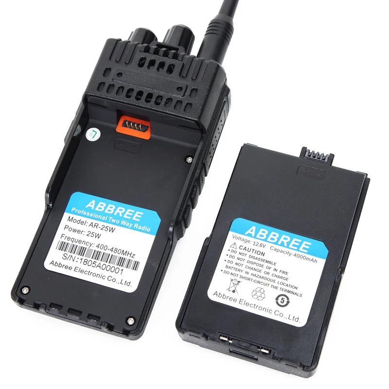 ABBREE AR 25W 25 Вт мощная рация UHF 400 480 МГц 10 50 км дальность действия 4000 мАч литий ионная