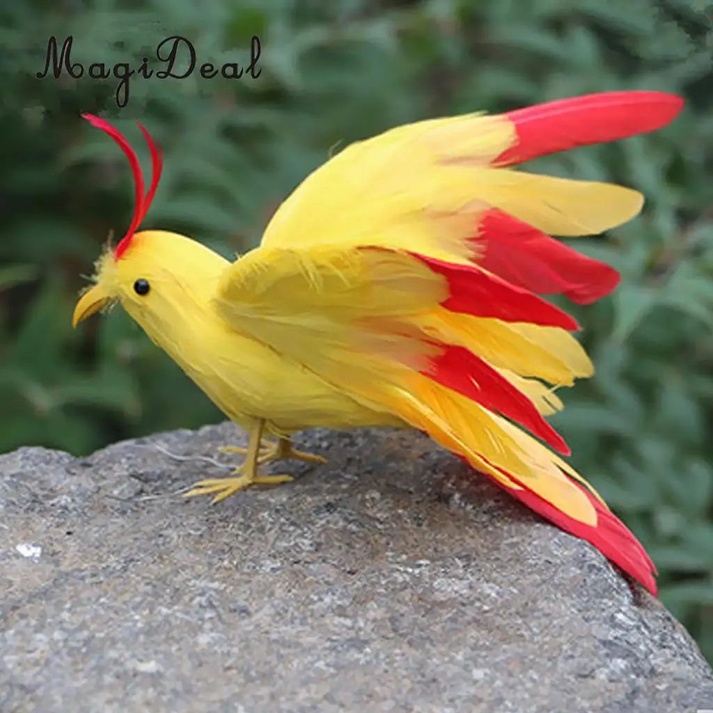 MagiDeal Artificial Bird Realistic Parrot Goose Cormorant Swallow Swan Figurine Garden Decor Craft