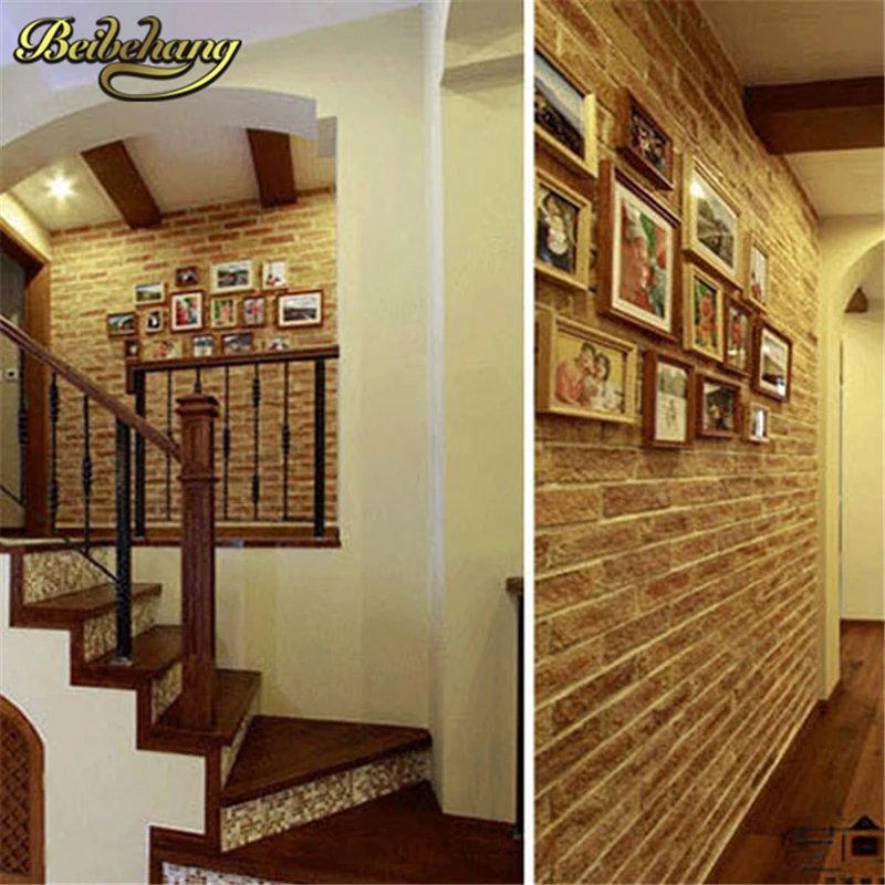 papel parede- Chinese Vintage Brick Print 3D Wallpaper Store Decoration Project Wall Paper Waterproof Wallpapers Roll Papier Pei