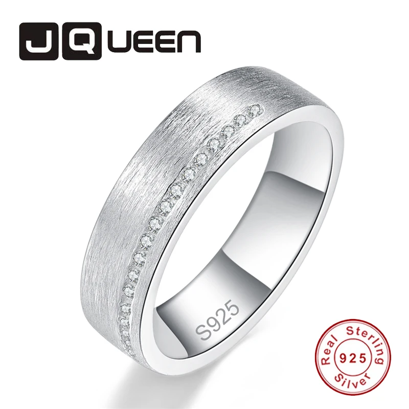 

S925 Sterling Silver Men's Ring Frosted White Zircon Ring Men Wedding Bands Fine Jewelry Anillos para hombres Male Pierscienie
