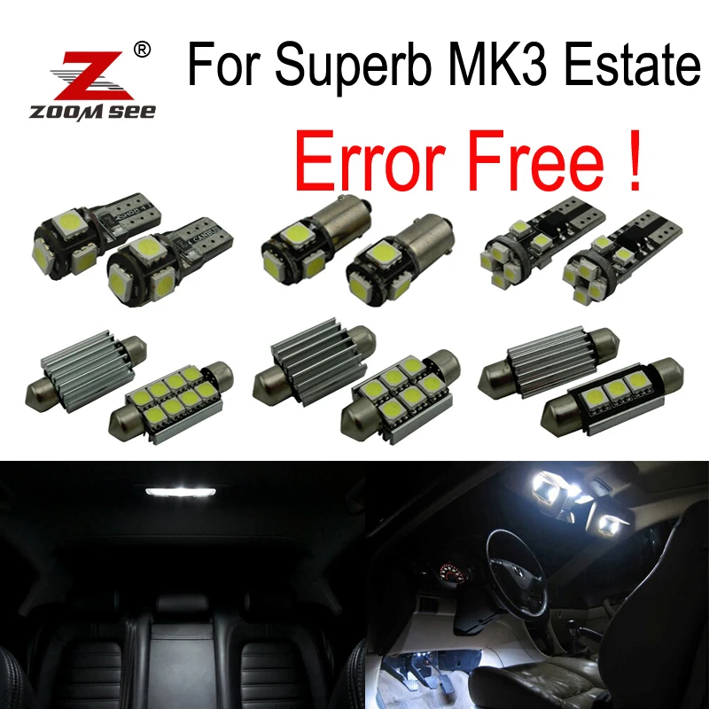23 шт номерной знак лампа Светодиодная Интерьер Купол свет комплект для Skoda Superb 3 MK