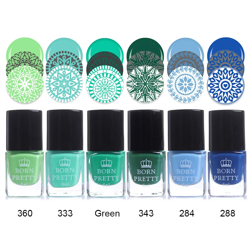BORN PRETTY Nail Stamping Polish 6ml Colorful Lacquer Plate Printing Vanish 24 Colors Manicure Stamping Oil