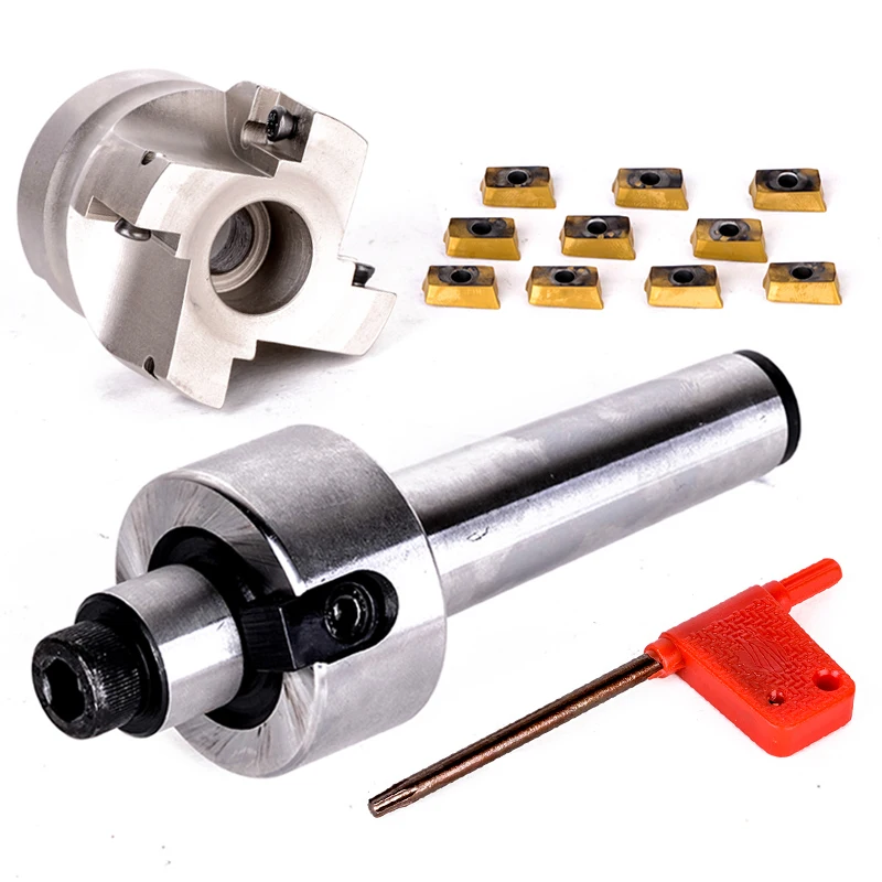 

1pc 400R 50-22 Face Milling Cutter MT3-FMB22-M12 Shank with 10pcs APMT1604 Inserts and Wrench Mayitr For CNC Tools