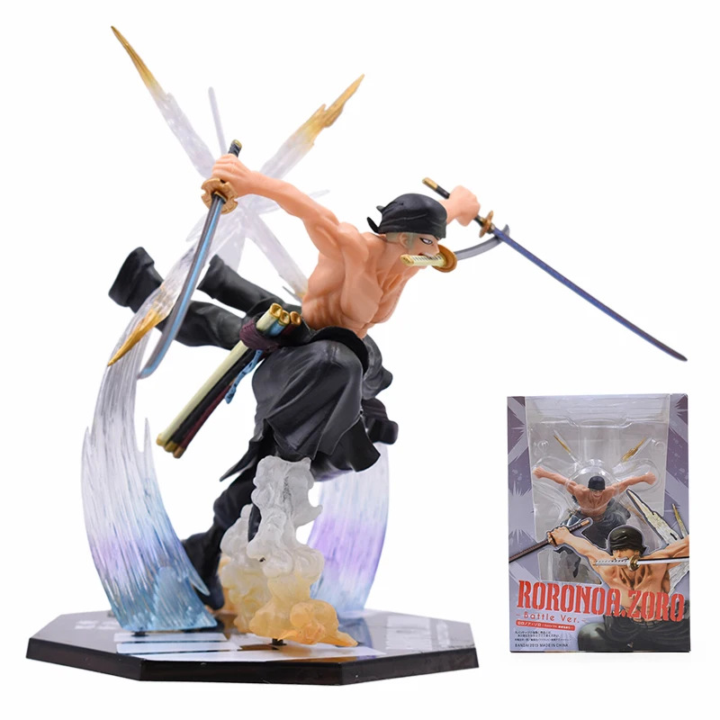 

2019 New Anime One Piece 17cm Roronoa Zoro Battle Ver PVC Action Figure Collection Model Toys With Box