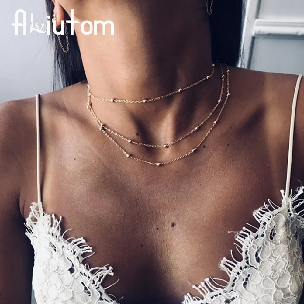 ALIUTOM 2018 الاتجاه البوهيمي الذهب متعدد الطبقات سلسلة من الخرز قلادة الإناث الرجعية 3 طبقة بسيطة الشاطئ فتاة طوق قلادة مجوهرات ALIUTOM 2018 الاتجاه البوهيمي الذهب متعدد الطبقات سلسلة من الخرز قلادة الإناث الرجعية 3 طبقة بسيطة الشاطئ فتاة طوق قلادة مجوهرات