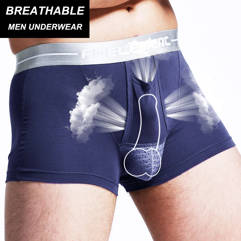 

DEWVKV Men's Underwear Men Boxers Modal Soft Male Breathable Underpants Scrotum Care Capsule Fuction Health Separation Shorts