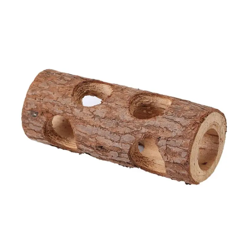 

1PC Solid Wood Nontoxic Eco-Friendly Creative Teeth Grinding Tunnel Tube Toy For Hamsters Mouses Rabbits Dogs Toys Pet Supplies