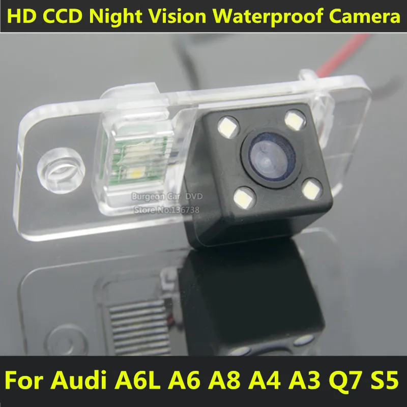 For Audi S5 Q7 A8 A6 A6L A8 A4 A3 Car CCD 4 LED Night Vision Backup Rear View Camera Waterproof