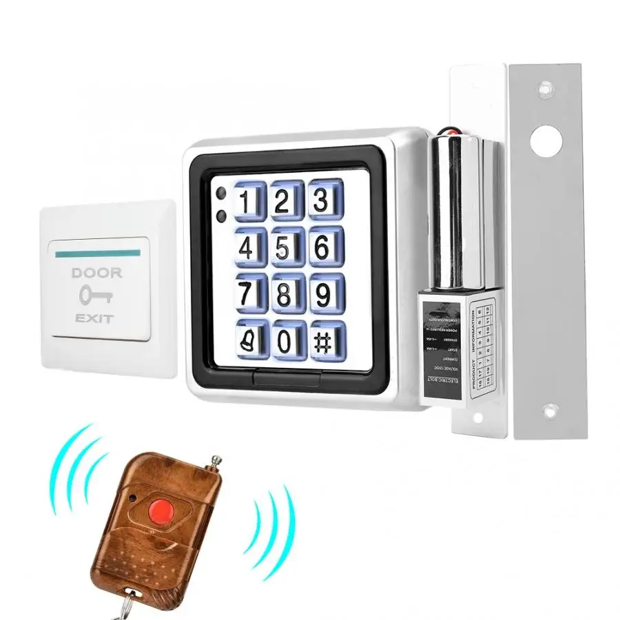 

065 Square Door Access Control System Kit With Magnetic Lock ID Card Reader Remote Controls