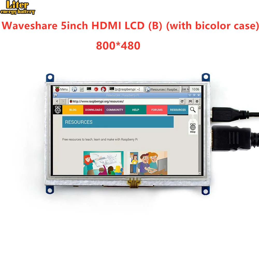 5 дюймов HDMI ЖК-дисплей(B)(с двухцветная Кольцевая вспышка случае) 800*480 Сенсорный экран планшета для всех Raspberry Pi и Banana Pi