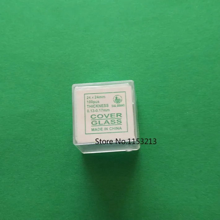 SAIL BRAND 100pcs/box Disposable Microscope Coverslip 24X24mm Thickness