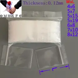 OMH оптовая продажа 100 шт прозрачная застежка-молния из полиэстерного волокна запечатывания герметичный прозрачный пакет маленькие сумочки