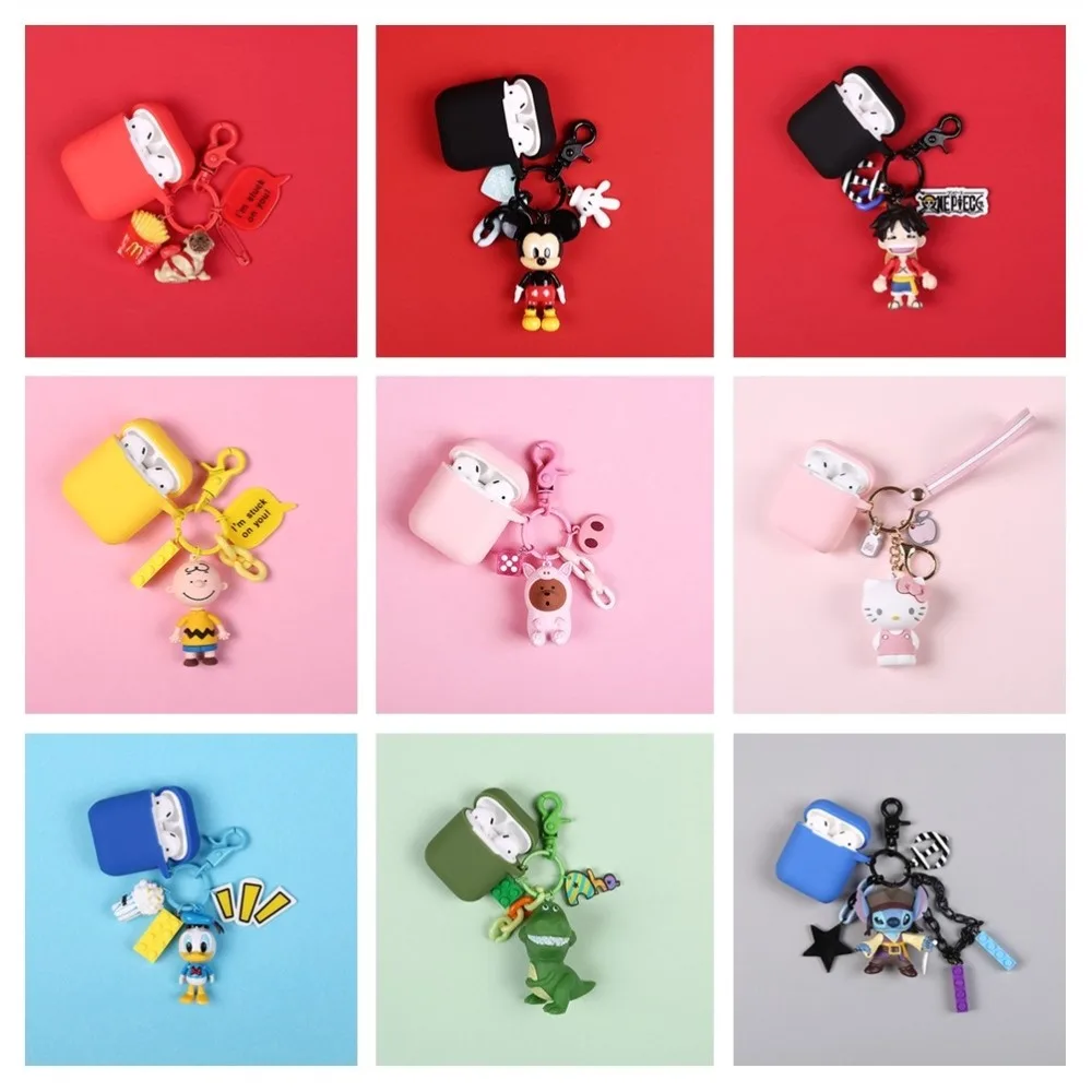 

47 Style Cute Cartoon DIY Silicone Case for Apple Airpods Accessories for Bluetooth Earphone Protective Cover Bag Keychain