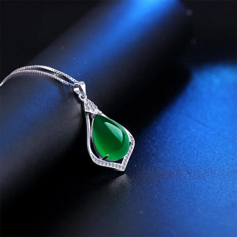 YWM Драгоценности 100% 925 пробы серебристый Jade Pendant Цепочки и ожерелья Мода с Чиан для