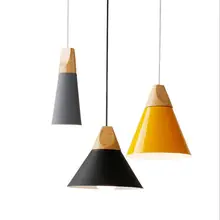 LED Indoor lighting wood pendant light metal lamp restaurant bar cafe shop dining room decorated hanging light fixture AC110-265