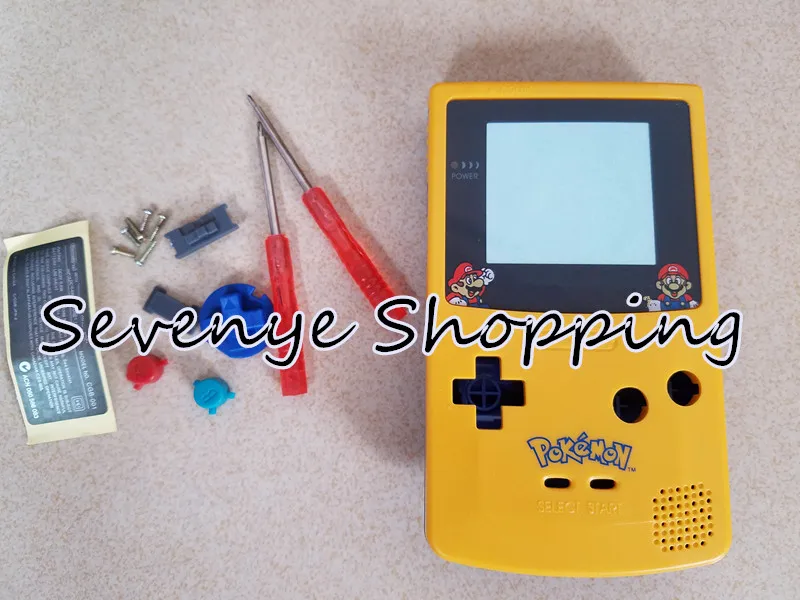 Ретро Корпус чехол Limited случае желтый и синий чехол для Nintendo Gameboy Цвет GBC Покемон Пикачу случае В виде ракушки с резиновой колодки