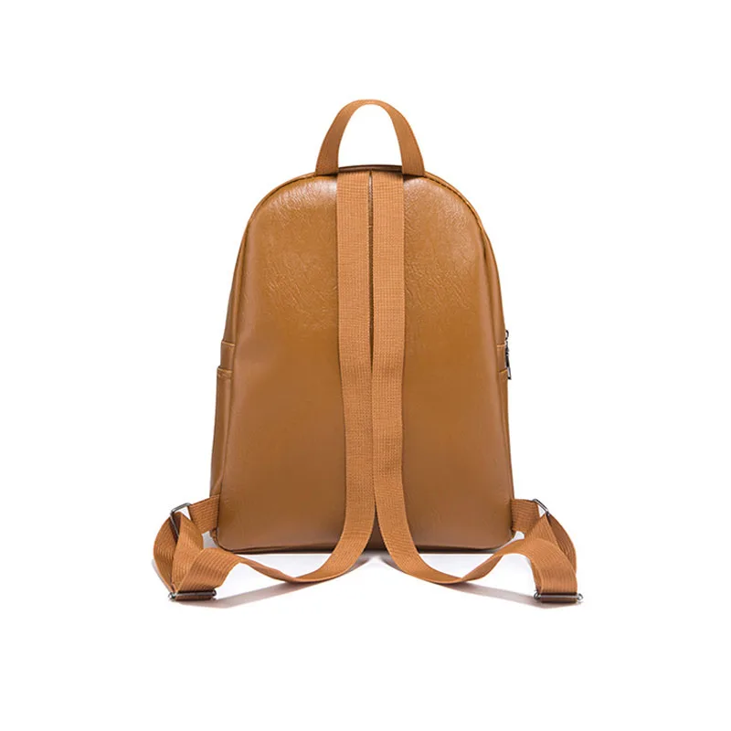 PU women backpack travel or school small shoulder bag black brown