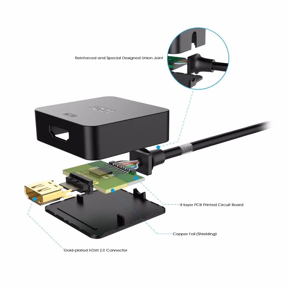 ICZI DisplayPort to HDMI Active Adapter Converter HDMI 2.0 Support 4K 60Hz ICZI DisplayPort to HDMI Active Adapter Converter HDMI 2.0 Support 4K 60Hz