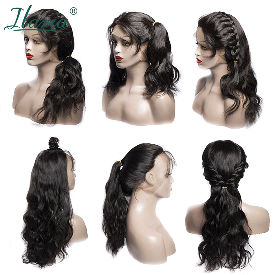 Ilaria человеческие волосы на кружеве, парики для черных женщин, волнистые бразильские волосы remy, парик с детскими волосами, предварительно выщипанные натуральные волосы