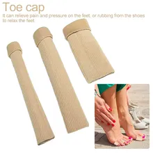 1 pces pode ser corte toe conjunto de tecido com nervuras gel tubo manga tampão para dedo martelo toe boné de proteção para o cuidado do dedo