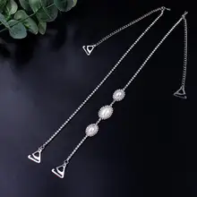 Новая Горячая Металлическая бретель горный хрусталь нижнее белье жемчужного цвета бюстгальтер без бретелек плечевой ремень