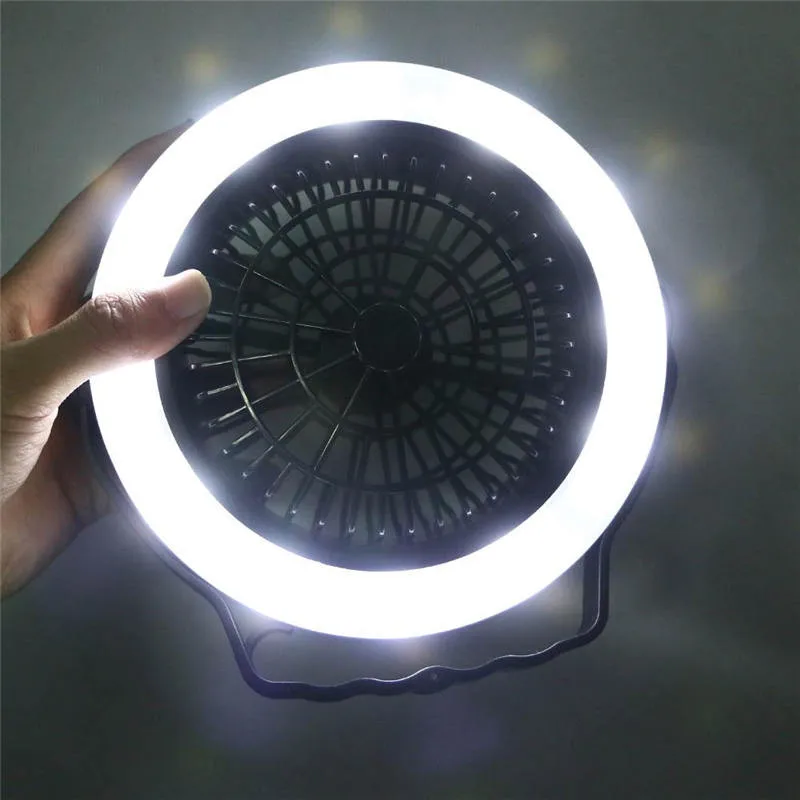 Multifunction nightlight Outdoor Camping Travel LED Fan Light Lantern Tent Lamp With Hook 3 Modes For AA Battery Portable