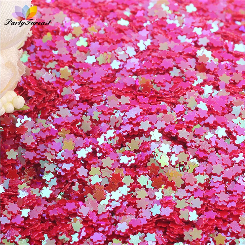 

PF 40g Loose Sequins for Needlework 4mm Flowers Lantejoulas Spangles for Nails Crafts DIY Sequin Sewing Scrapbooking Accessories
