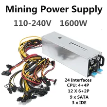 1600W Miner Power Supply Machine Mining Power Supply For Eth Bitcoin Miner Antminer Server S7 S9 T9 E9 A7