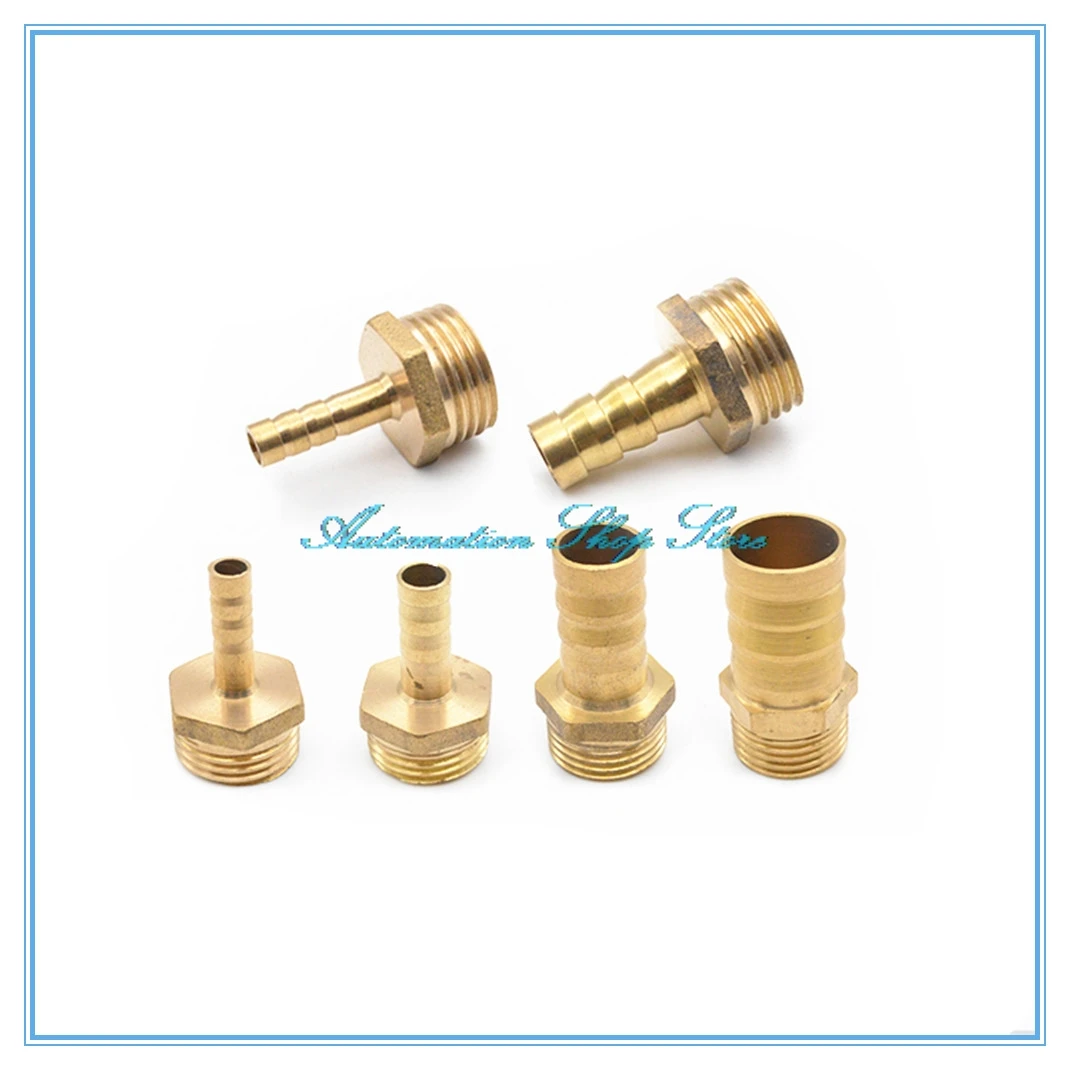 

Hose Barb 4~25mm Male Thread 1/8'' 1/4'' 3/8" 1/2'' Copper Barbed Fitting Coupler Connector Adapter For Fuel Gas Water Hose Oil
