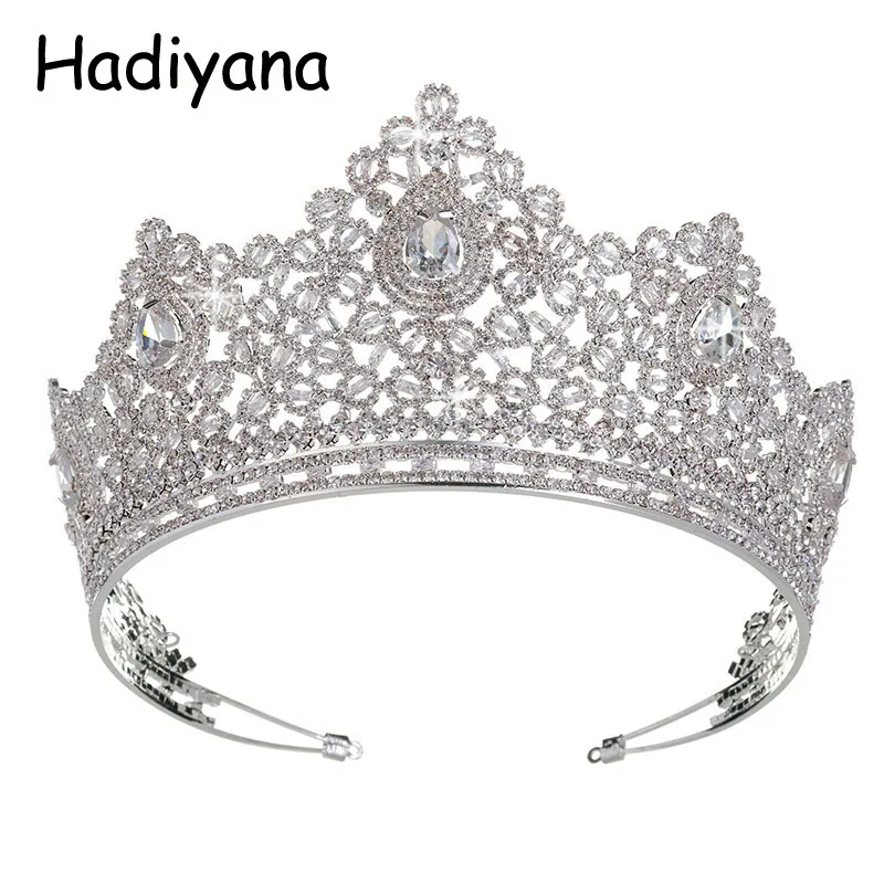 

Hadiyana Fashion Large Wedding Women Copper Headband Crown 2018 Bridal Pageant Tiaras For Lady Hair Jewelry Tiaras Crowns HG6035