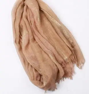 Новинка, однотонные шарфы с бахромой, шаль, длинная мусульманская люрексовая накидка, хиджаб, 10 цветов, 10 шт./лот - Цвет: Розовый