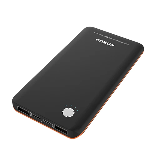 MOXOM power Bank 10000 мАч Внешняя батарея Портативная зарядка power Bank тонкий блок питания зарядное устройство для Xiaomi Mi 9 для iPhone - Цвет: Черный