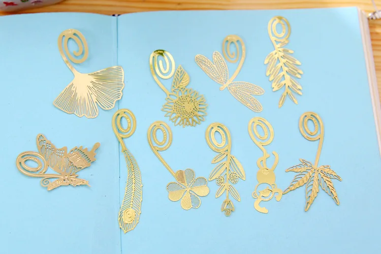 Металлические золотистые закладки 5 шт мульти-дизайн Подсолнух снежинка закладки для книг скрепки подарок для гостя вечерние свадебные Декор