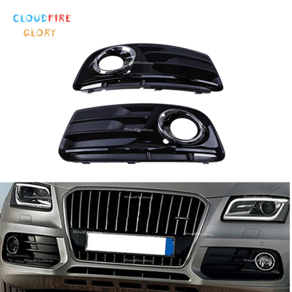 NEW PEUGEOT 308 2013-2017 FRONT BUMBER FOG LIGHT GRILL WITH MOULDINGS PAIR SET
