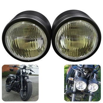 

BJGLOBAL Super 4-1/4'' Twin Dominator Headlight Dual Motorcycle LED Stop Lights For Harley Streetfighter Cafe Racer