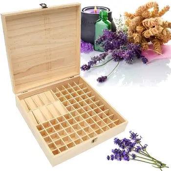 

Solid Wood 36/48/72/74/85 Compartments Essential Oil Box Portable Bottle Display Case Travel Perfume Carrying Container