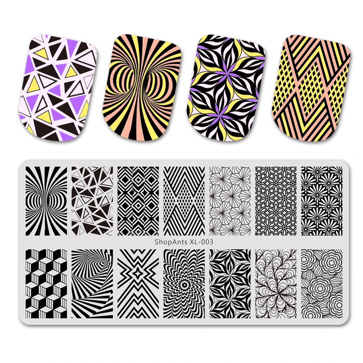 6*12cm Nail Stamping Plates Stencil Stainless Steel Vintage Marble Geometric Nail Art DIY Design Nail Stencil Accessories Tool