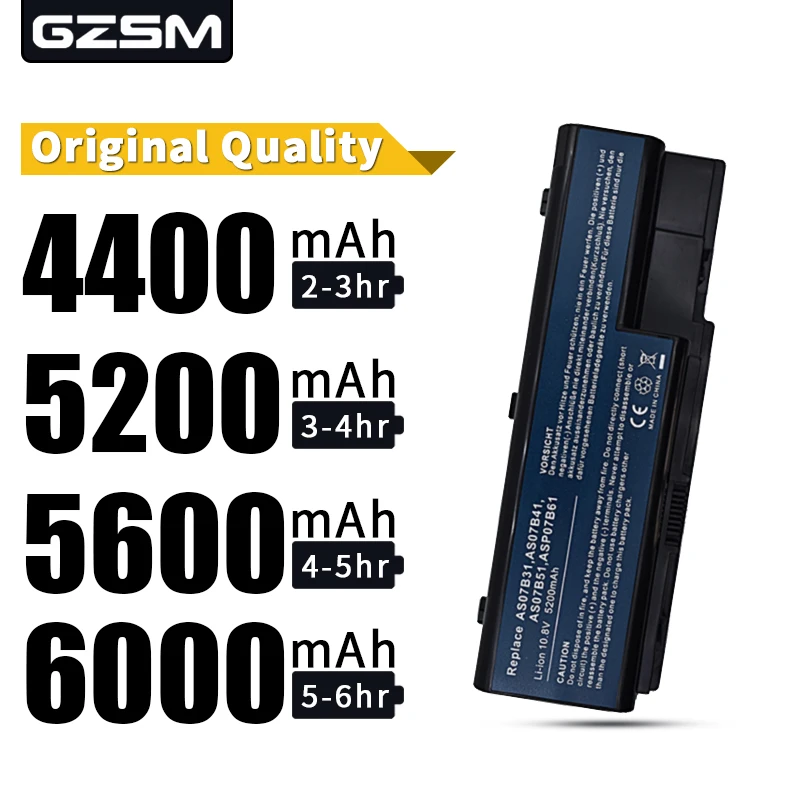 Аккумулятор для ноутбука HSW Acer Aspire AS07B31 AS07B41 AS07B51 AS07B61 AS07B71 AS07B72 AS07B42 5230 5235 5310 5315 5330 5520