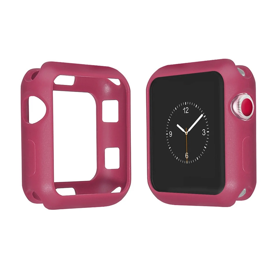 Силиконовый мягкий чехол для Apple Watch 4 iwatch4 40 мм 44 поколение силиконовых защитных