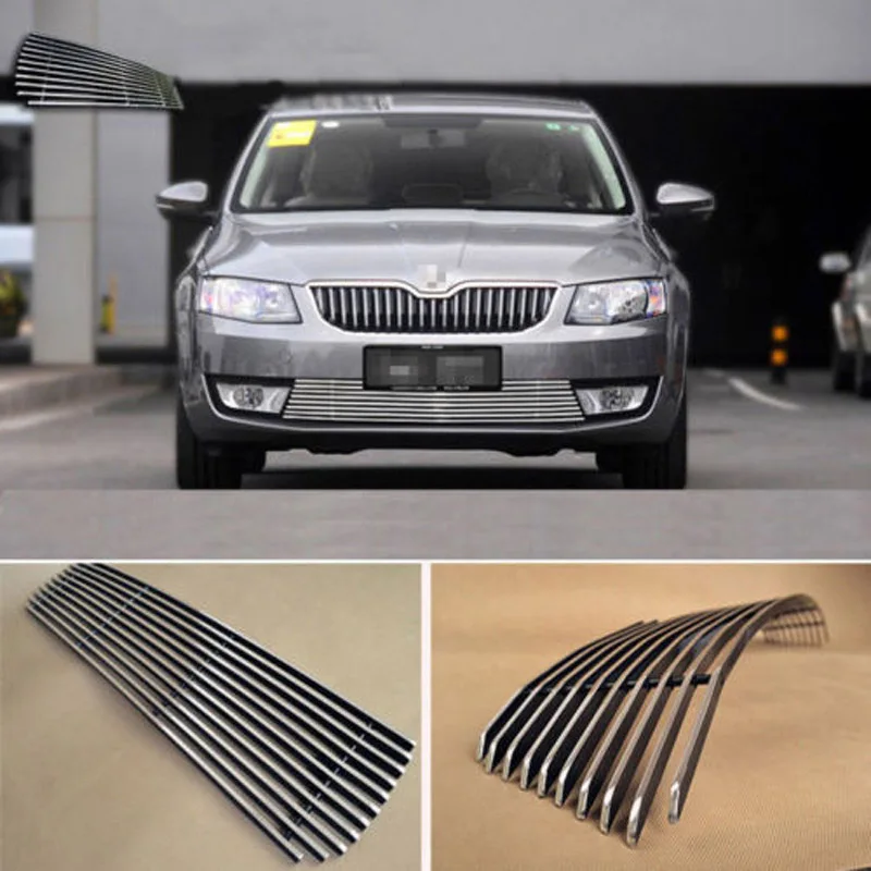 

Alloy Aluminium Front Center Racing Mesh Bumper Grills Billet Grille Cover For Skoda Octavia 2015