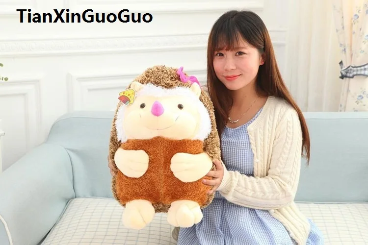 stuffed toy lovely bowtie hedgehog doll large 48cm plush toy soft throw