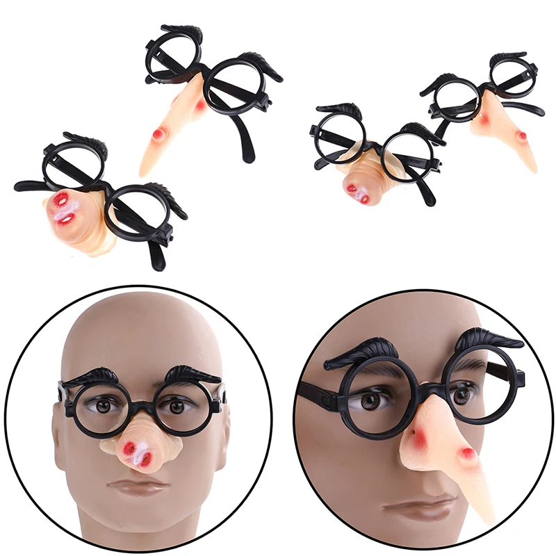 

1PCS Fake Pig Nose Fancy Dress Costume Props Fun Favor Glasses Witch Nose Glasses Tricky toys party New Halloween Decoration
