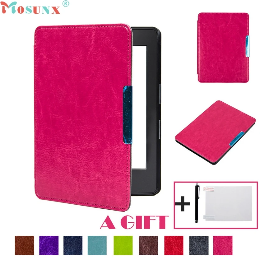 

Mosunx Simplestone Magnetic Auto Sleep PU Leather Cover Case For Amazon New Kindle 2016 (8th Generation) 6 inch +Free Gift Dec5