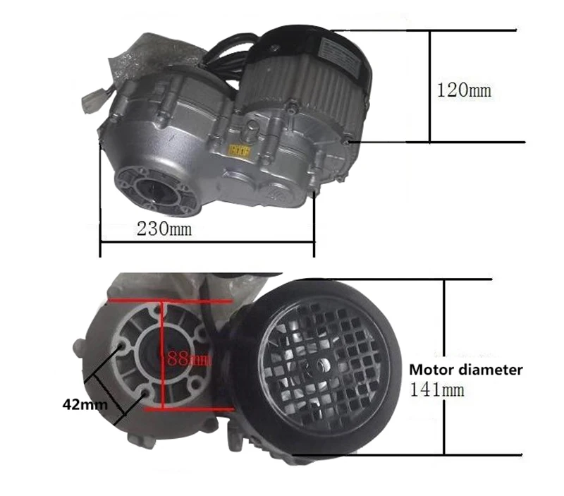 para a bicicleta do triciclo motor diferencial bonde 48 v-72 v 350 w-2200 w