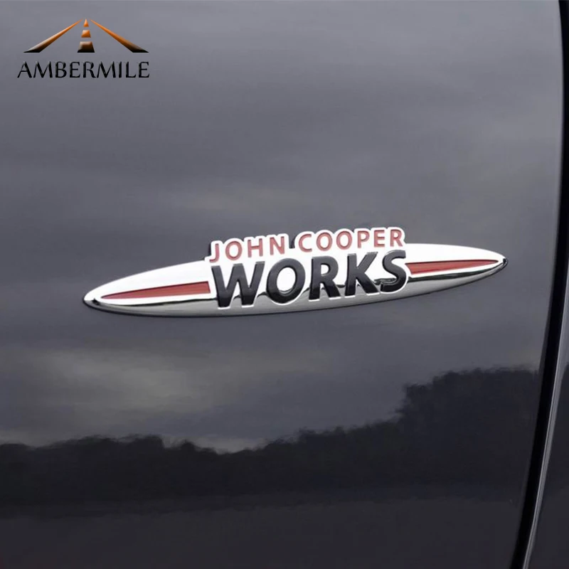 Металлическая мини наклейка AMBERMILE JCW эмблема для кузова автомобиля Mini Cooper Countryman F60