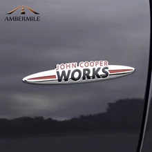 Ambermile metal mini jcw adesivos emblema do corpo carro adesivo para mini cooper countryman jcw f60 f56 f55 r61 r60 r55 r58 acessórios