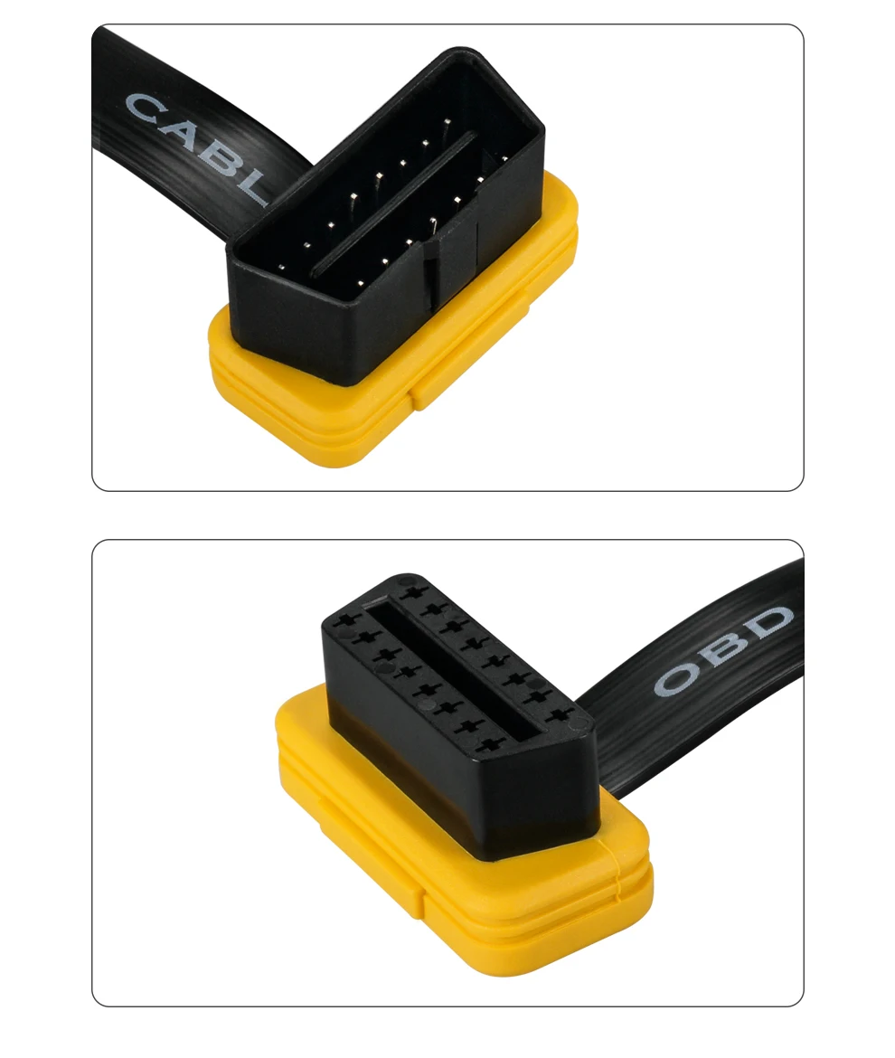 Лучшая цена AUTOOL OBDII 16pin штекер-Женский сплиттер удлинитель плоский кабель Универсальный 1-2 16 Pin OBD2 соединительный кабель